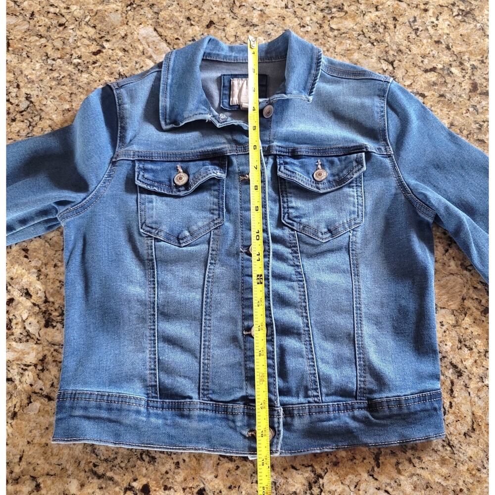 Wax Jean Y2K Denim Jean Jacket Junior Size Small Cropped Trucker Jacket EUC - Picture 10 of 12